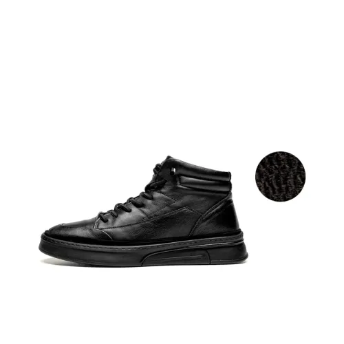 LEAVELAND Slip-resistant MID Топ Скейтборд Кроссовки Мужские Черные