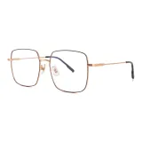 [17768 Позиционирование стиля] Черная оправа | Розовое золото-C13 & Синяя защита света, 0 диоптрий, линзы без рецепта