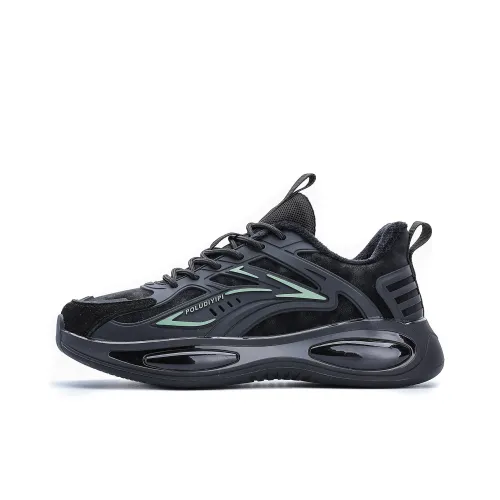 POLUDIYIPI Беговые кроссовки Низкий Топ Черный Гороховый Зеленый Мужской