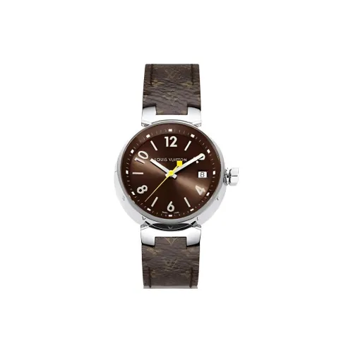 LOUIS VUITTON Наручные часы Кварцевый механизм Холст Ремешок Кофейный Циферблат Женские часы