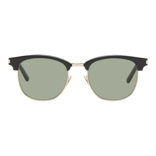 SAINT LAURENT Металлический ацетат Квадратные Солнцезащитные очки Мужские Черные