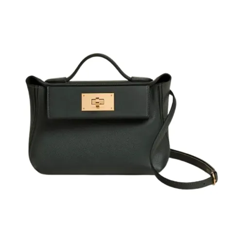 HERMES 24 24 Evercolor Swift Телячья кожа Сумка Сумка через плечо Сумка через плечо Мини Женская Rousseau Зеленый Изумруды