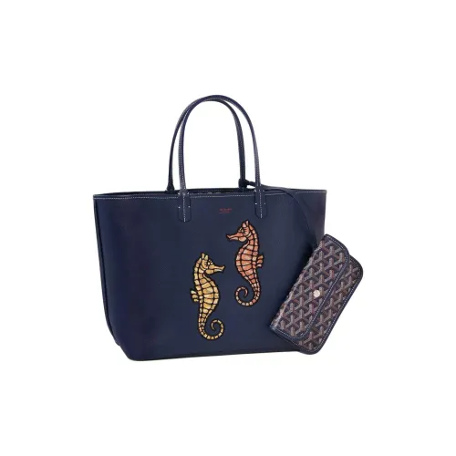 GOYARD Anjou Телячья кожа с цветным холстом собачьи зубы тоут сумка сумка для покупок сумка на плечо сумка маленькая женский морской синий