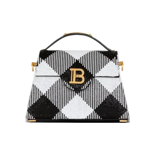 BALMAIN B Buzz Вискоза Сумка через плечо Сумка Женская Черная и Белая