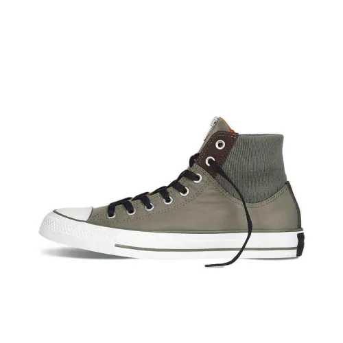 Конверс All Star Slip-Resistant Abrasion-Resistant High Top Skateboard Shoes Unisex Olive Green