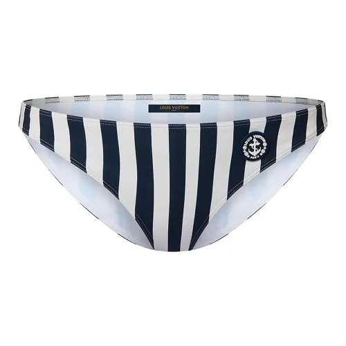 LOUIS VUITTON Морской стиль Полосы Bikini Bottoms Нижнее белье Женские Черный