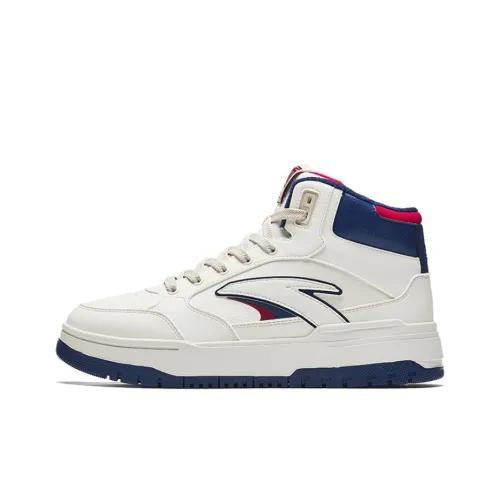 ANTA 982 Термический противоскользящий и устойчивый к истиранию высокий топ скейтбордических кроссовок Мужской Белый Синий Красный