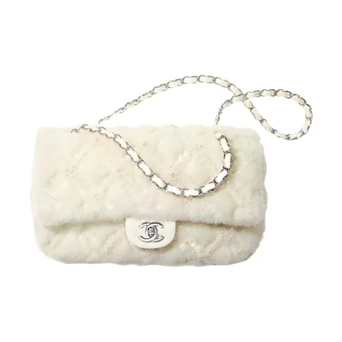 CHANEL Плюшевая сумка из овечьей шкуры с ворсом сумка через плечо сумка на плечо сумка через плечо женская белая