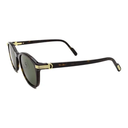 Cartier Ацетат Круглые Солнцезащитные очки Мужские Черепаховый