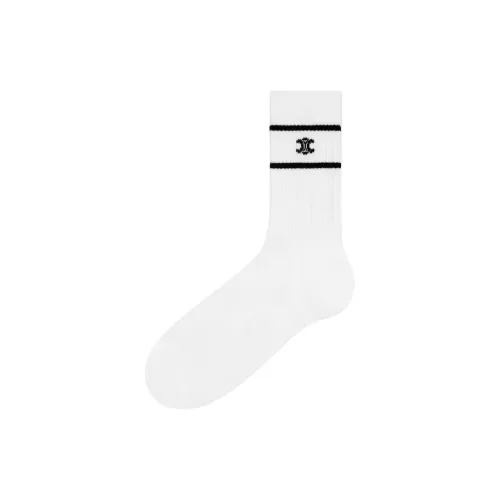 Celine FW24 High Socks Мужские 1 Пачка Белый