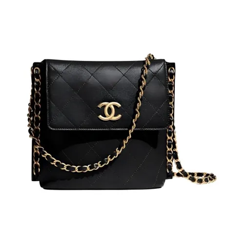 CHANEL Gabrielle Телячья кожа Сумка через плечо Женская Черная