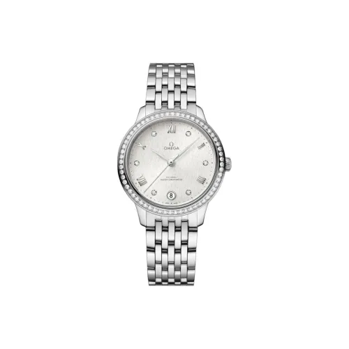 OMEGA Автоматический механический механизм Женские часы Elegant Saucer Series 34 мм Белый