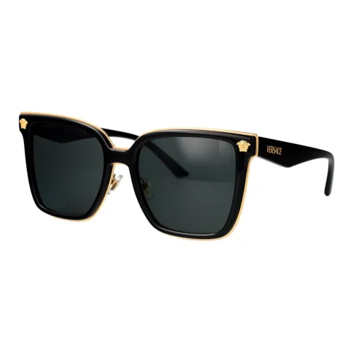 VERSACE Квадратные Солнцезащитные Очки Женские Черные