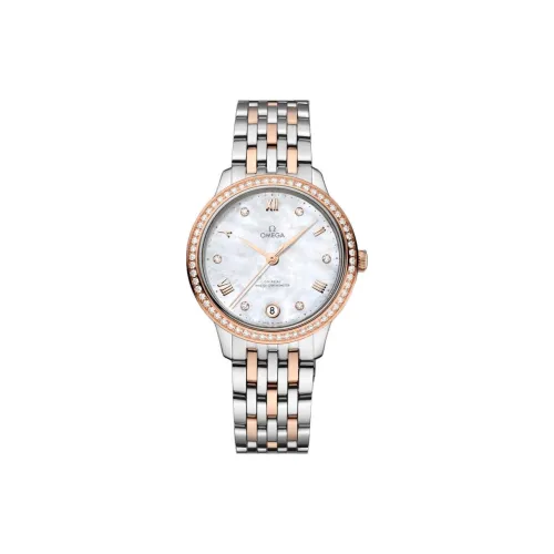 OMEGA Автоматический Механический Movement Женские Часы Elegant Saucer Series 34 мм Жемчужная раковина Цвет