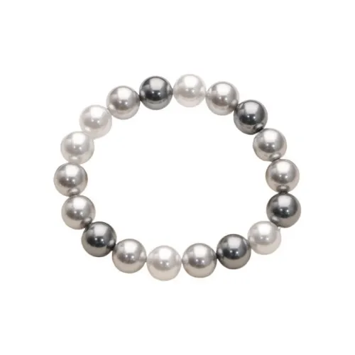 NATURALLYJOJO Искусственная жемчужина Эластичный шнур Браслеты Женские Белый Серый Черный