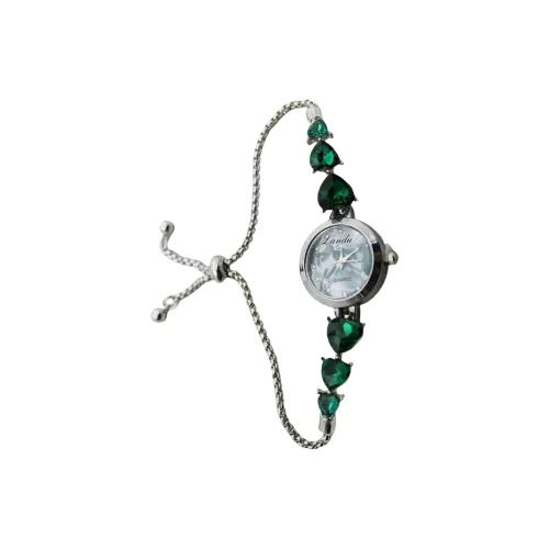 LANDU Кварцевый механизм Часы Женские Зеленый циферблат