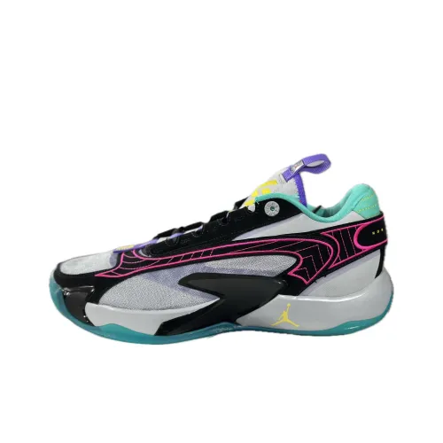 Джордан Luka 2 Устойчивый к истиранию Дышащие Низкие Баскетбольные Кроссовки Унисекс Черный Белый Фиолетовый