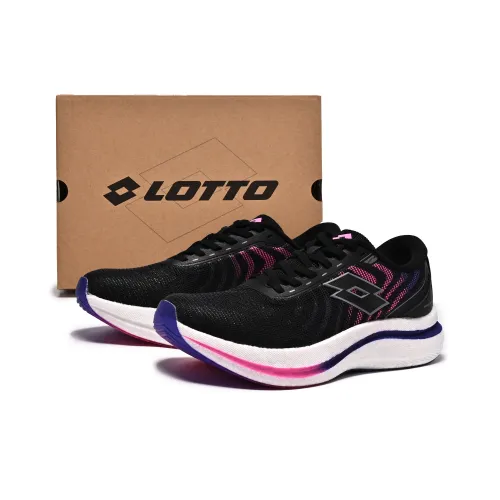 LOTTO Износостойкие Дышащие Противоскользящие Низкие Кроссовки для Бега Женские Черный Яркий Розовый Красный