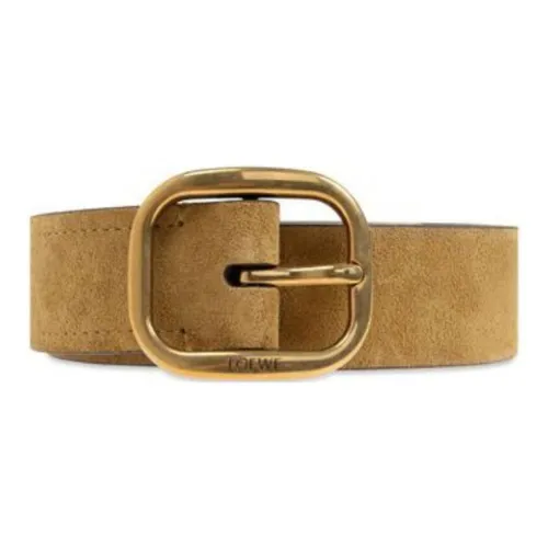 LOEWE Металл Замша Ремень Женские Коричневый Ширина 3,5CM