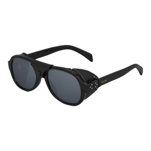 CELINE Ацетат Кожа Нерегулярная форма Солнцезащитные очки Мужской Черный