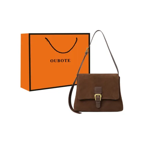 OUBOTE Сумка через плечо из коровьей кожи стандартная женская коричневая