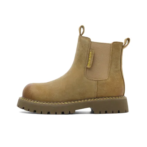 Dickies противоскользящие анти-KICK абразионные устойчивые визуально увеличивающие рост ботинки с высокой поддержкой светло-коричневые детские