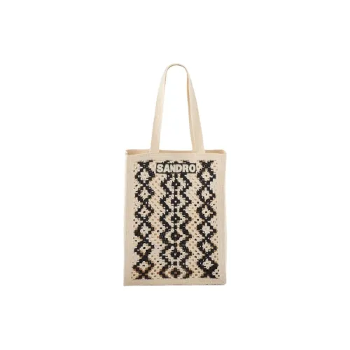 Sandro Ткань Тоут Сумка Сумка для покупок Сумка Сумка через плечо Средняя Женская Абрикос