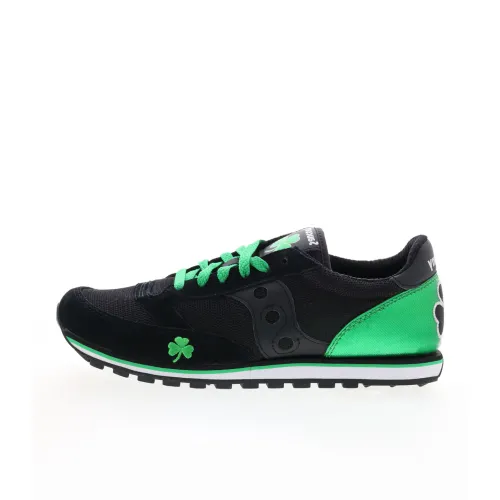 Saucony Shock Absorbers Slip-Resistant Low-Top Беговые кроссовки Мужские Черные Зеленые