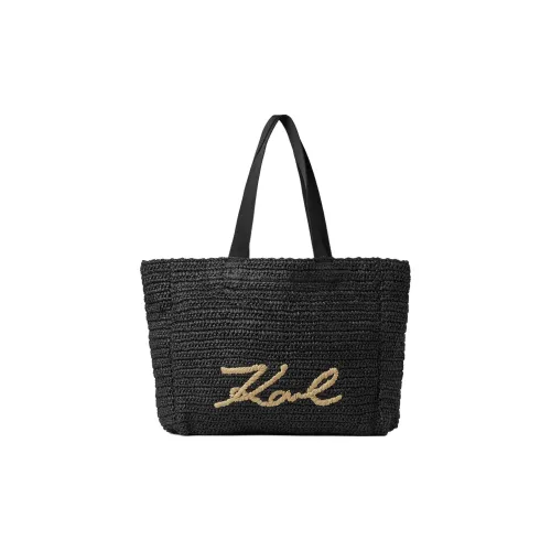 Karl Lagerfeld Рафия Тоут Сумка Сумка для покупок Сумка Сумка через плечо Женская Черная