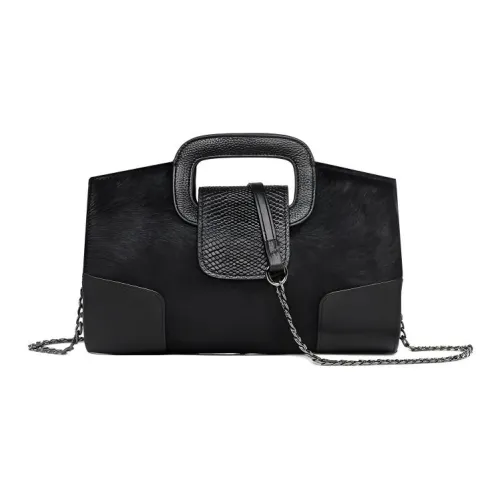 DEERE JACK Сумка из воловой кожи с конским волосом среднего размера женская черная