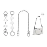 Серебряный Белый Четырехлистный Клевер + Камелия Удлинительная Цепь + Декоративная Цепь 40 см