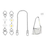 Серебряный [Белый Клевер четырехлистный + Daisy Цепь-удлинитель] + Декоративная цепочка 40 см