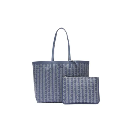 LACOSTE Покрытый холст Тоут Сумка Сумка для покупок Сумка Сумка через плечо Женская Синяя