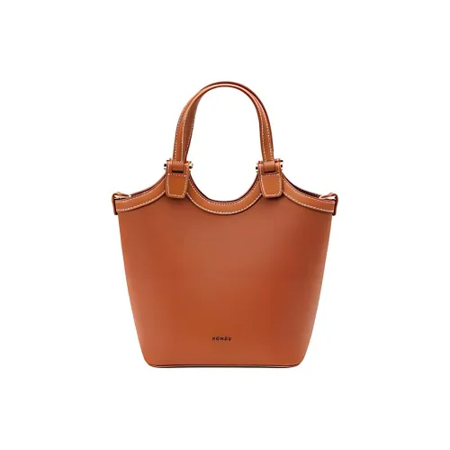 HONGU Сумка из коровьей кожи Спилок Корзина Сумка Маленькая Женская Коричневая