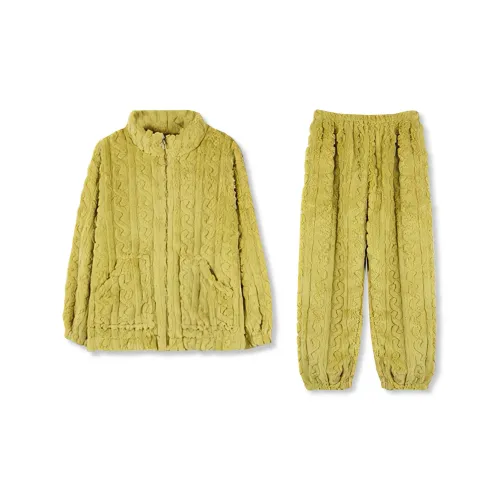 WANANNI Пижамный комплект женский кремово-зеленый