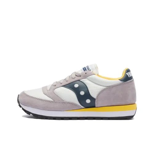 Saucony Jazz 81 Slip-Resistant Abrasion-Resistant Low-Top Беговые кроссовки Мужские Серый Белый