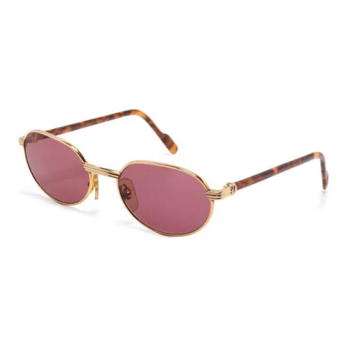 Cartier Металл Ацетат OVAL SUNGLASSES Мужской Золотой