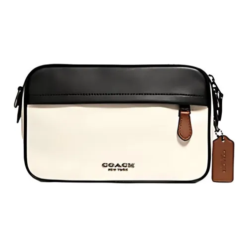 COACH Graham Телячья кожа Camera Сумка Сумка через плечо Маленькая мужская белая и черная