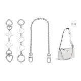 Серебристо-белый клевер четырехлистный + луна, цепь-удлинитель + декоративная цепочка 40 см