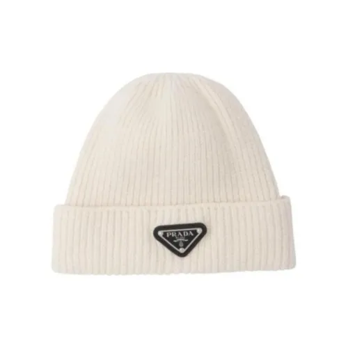 PRADA Шерсть Полиэстер Beanies Мужской Белый