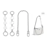 Серебряная цепь с камелией + луной, удлинитель + декоративная цепь, 40 см