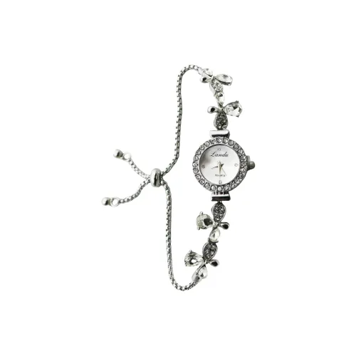 LANDU Кварцевый механизм сплав ремешок женские часы белый циферблат