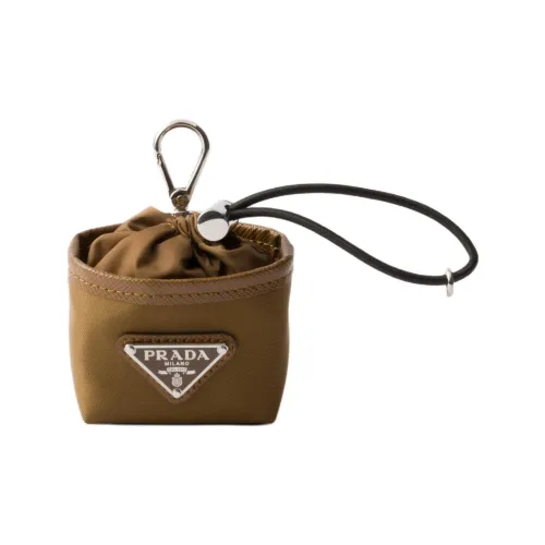 PRADA Переработанный нейлон Чехол для наушников Мужской Пробка Бежевый