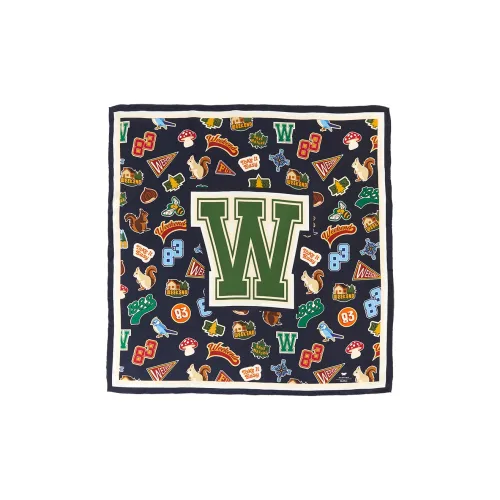 MaxMara Шелковые шарфы Унисекс Темно-синий