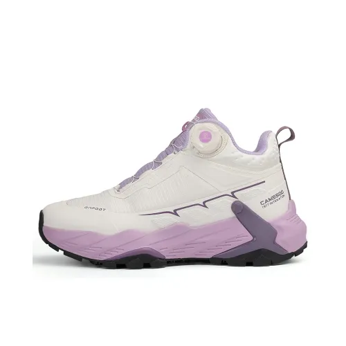 Camssoo Slip-resistant Abrasion-resistant Waterproof MID Top Streetwear Women's Beige Purple