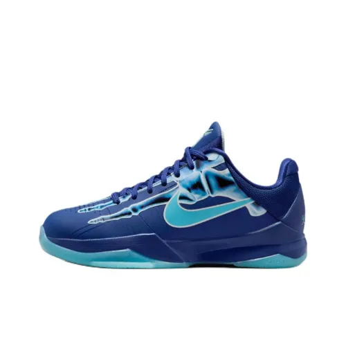 Nike Kobe 5 Детская баскетбольная обувь Low Top Синий/Белый Унисекс