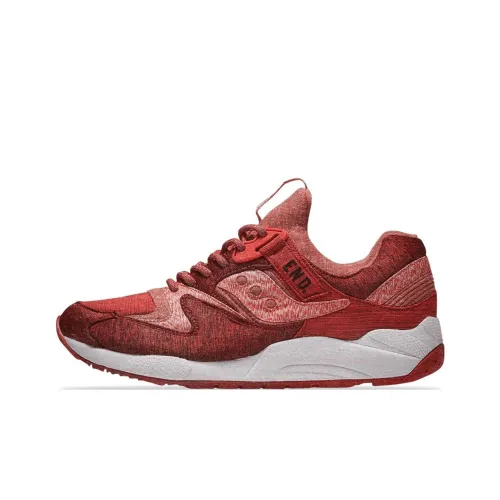 Saucony Grid 9000 Противоскользящий Устойчивый к истиранию Низкий Топ Casual Унисекс Красный Белый