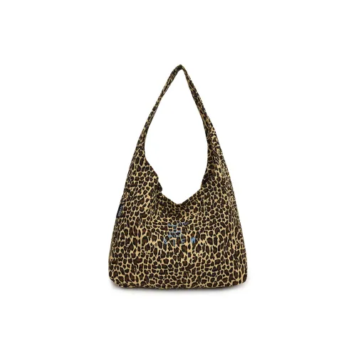 Xuan Xi Холст Плечевая Сумка Большая Женская Леопардовый Принт Черный Хаки