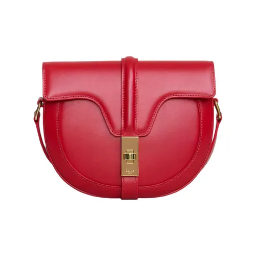 CELINE Besace16 Сатин Коровья кожа Сумка Сумка через плечо Маленькая Женская Конфетно-красная