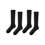 [2 шт] JK Носки до икры, Черный + Черный